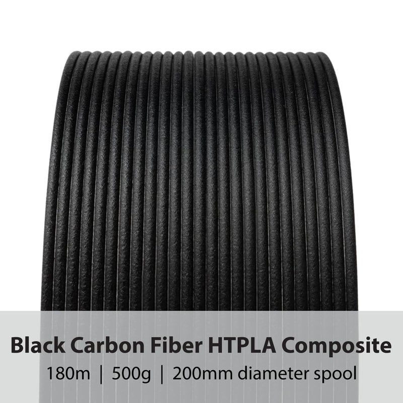 Proto-Pasta Protopasta 3D Printer Filament, PLA Filament 1.75mm, Black Carbon Fiber HT PLA Composite, 500g Spool - Image 2